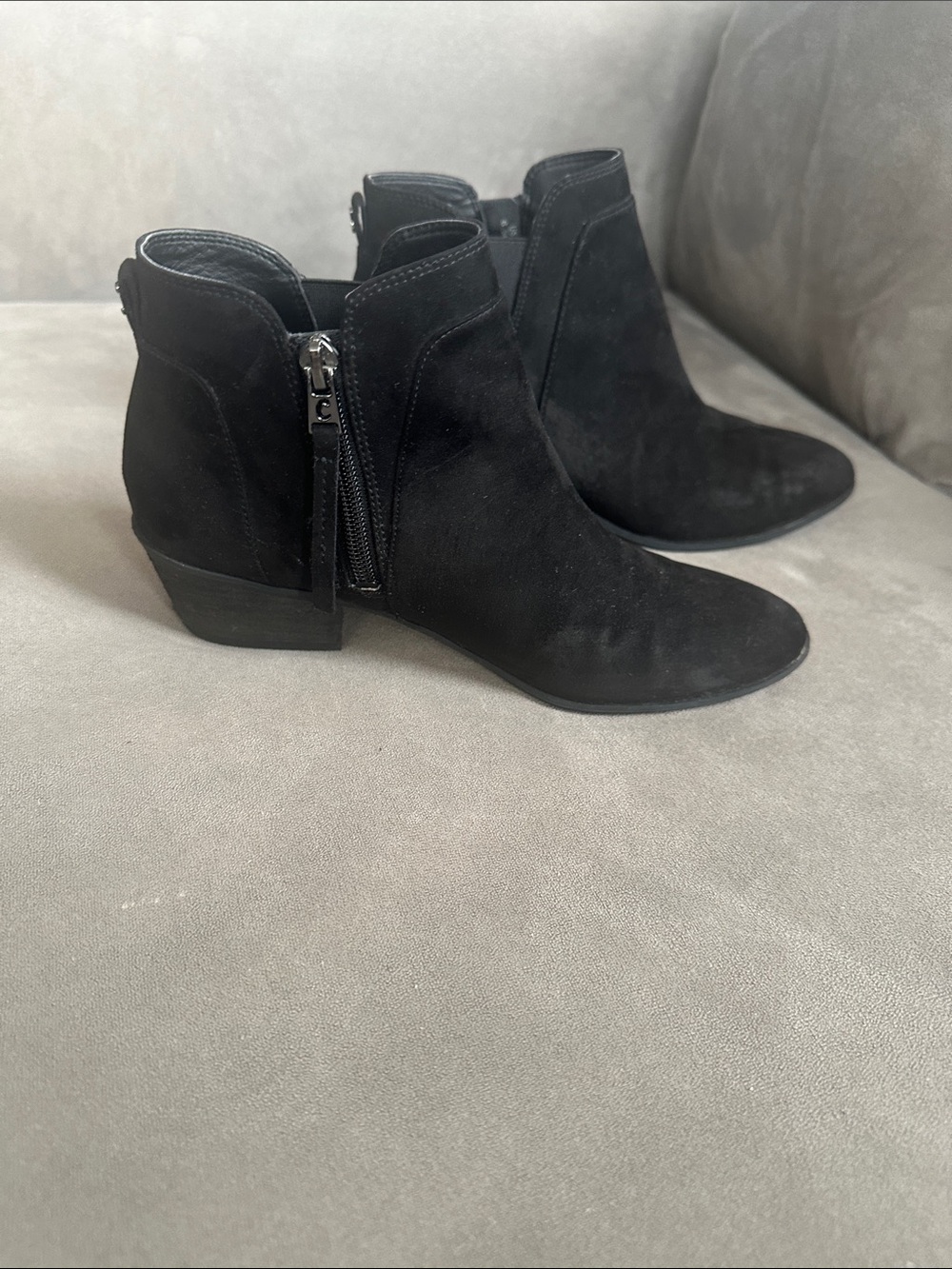 Circus by Sam Edelman Black Suede Ankle Booties with Side Zip